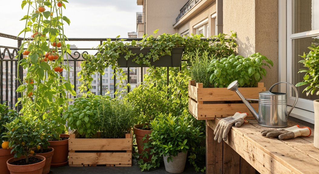 städtische Gartenarbeit in kleinen Räumen