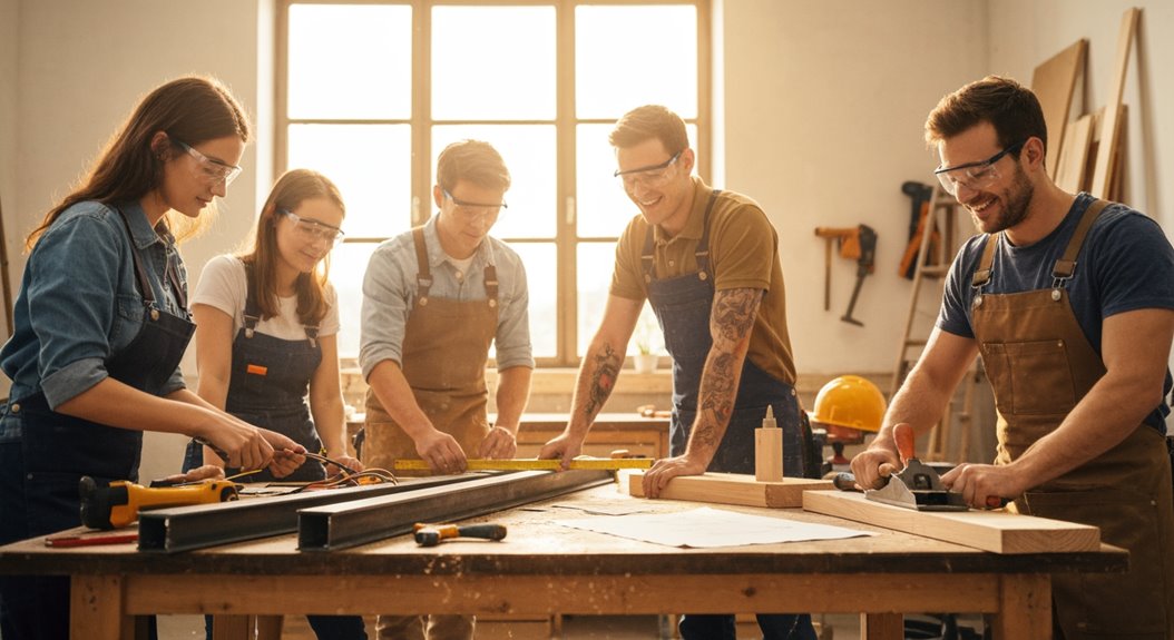 junge Menschen, die sich für handwerkliche Berufe entscheiden