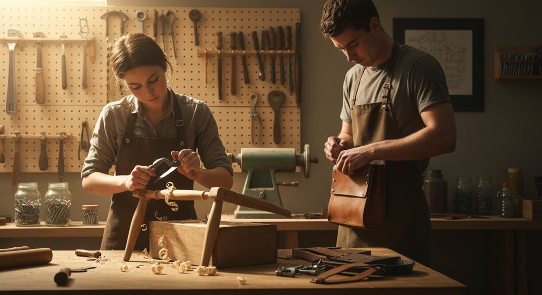 junge Menschen begeistern sich für Handwerk